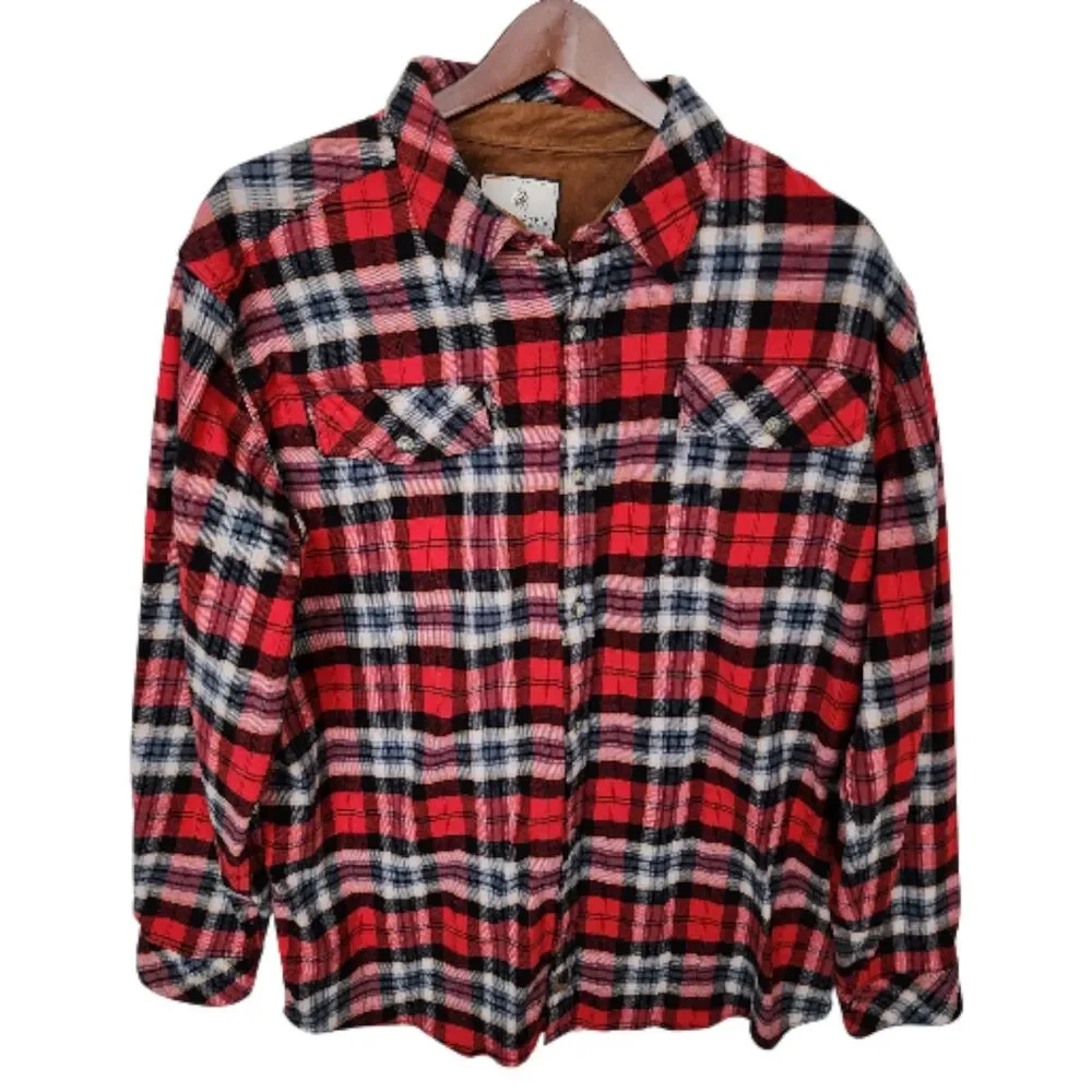 Legendary Whitetails Men's 2XT Flannel Shirt Red Black Plaid Lined Big Tall